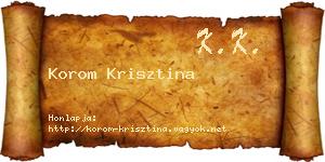Korom Krisztina névjegykártya